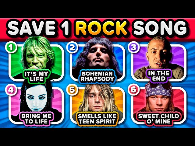 🤘 Save 1 Rock Song: The Most Legendary Songs of All Time! 🤘 6 Songs | Music Quiz