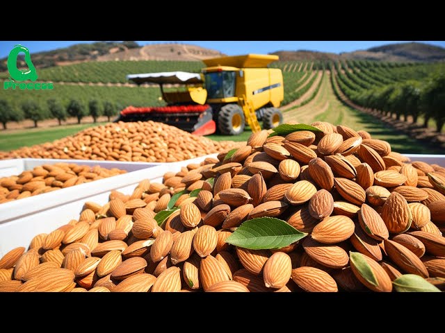 US Farmers Produce 3.6 Billion Pounds of ALMONDS this Way - Harvesting and Processing