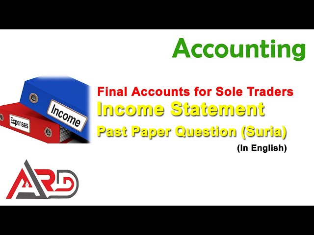 Income Statement Past Paper Question (Suria) | English