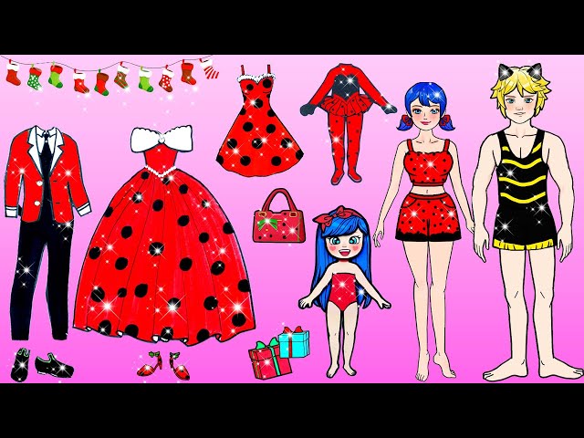 🔴 Live: LadyBug & Cat Noir Family Costume Dress Up For Party - Paper Dolls❤‍🔥💖 Kids Cartoon