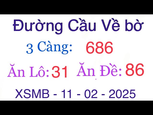 Soi Cầu XSMB 11/02 - Soi Cầu Miền Bắc - Xổ Số Miền Bắc - Soi Cầu 7777 - XSMB | Đường Cầu Về bờ