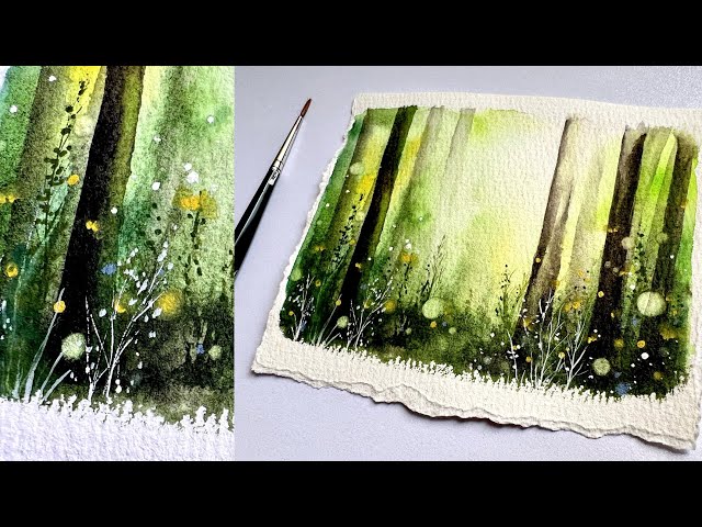 Easy Tips to Paint A Sunlit Dreamy Forest in Watercolor | Beginner