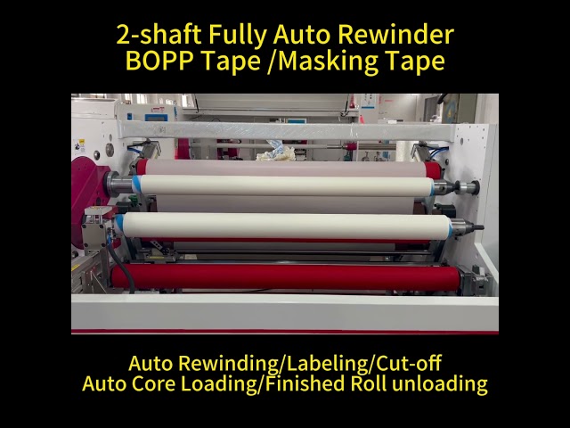 2-shaft Fully Auto Rewinder #furimach BOPP Tape Masking Tape Auto Labeling & Cut-off & Core Loading