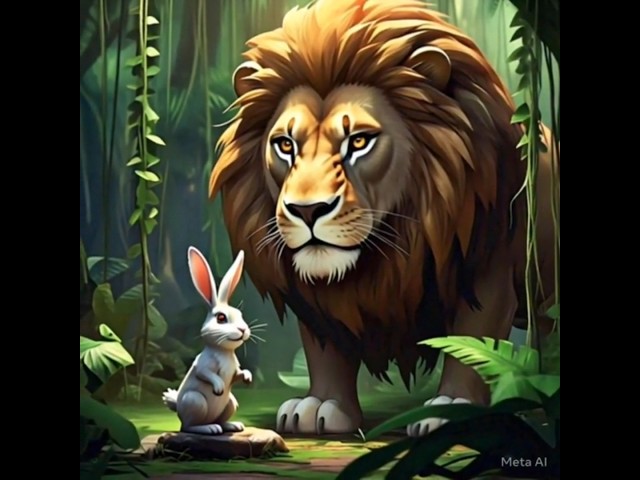 Lion and Rabbit Story - शेर और खरगोश Hindi Kahaniya | +More 3D Hindi Stories For Kids.