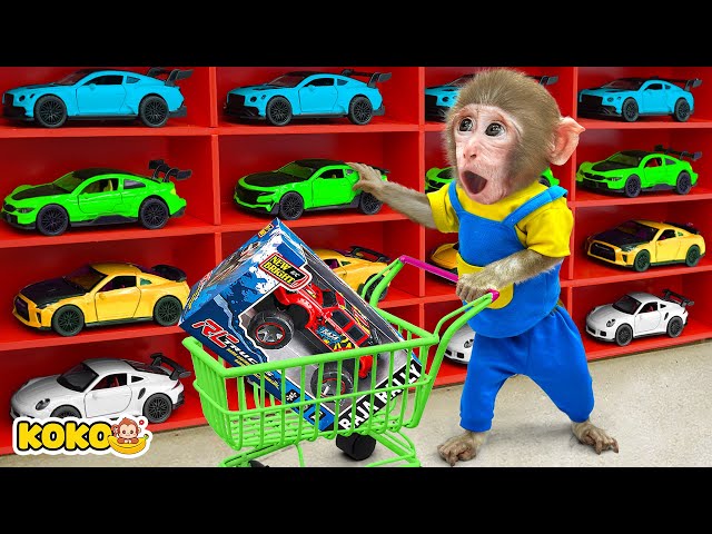 Monkey Koko makes Jelly and Go Shopping Car & Race On Colorful Slide | KUDO KOKO CHANNEL