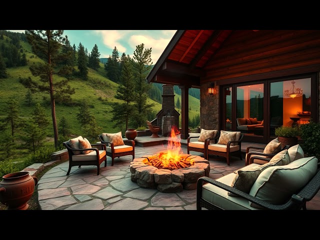 Cozy Campfire Crackling Sounds at Villa Mountains 🔥 Fireplace for Sleeping, Relax & Meditation