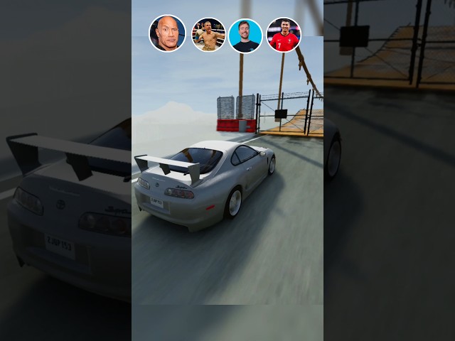 😏Which celebrity's car can cross the Bridge? #beamng #beamngdrive #beamngtest #beamngcrashes