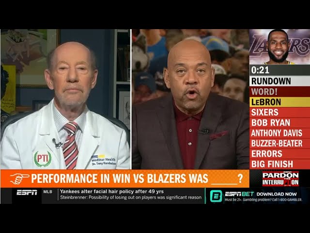 Pardon The Interruption | Wilbon reacts to LeBron scores 40 Pts to lead Lakers past Trail Blazers