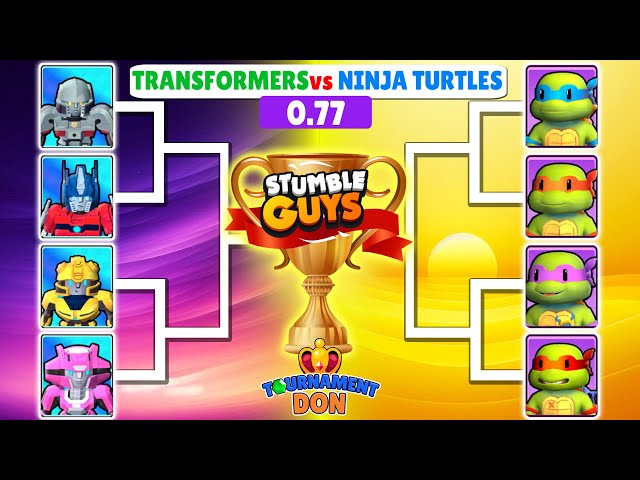 NEW SKIN 0.77 | TRANSFORMERS vs  NINJA TURTLES | Stumble Guys Tournament