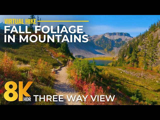 8K HDR Scenic Hike on Chain Lakes & Table Mountain Trails | Autumn Nature Beauty with 3-Way Views