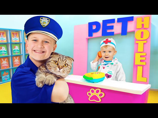 Pet Hotel + Mais vídeos de aventura com Oliver e animais para crianças