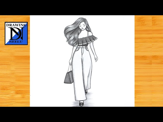 How to Draw a Easy Fashion girl || Pencil Sketch for Beginner || Fashion Girl drawing || Drawing