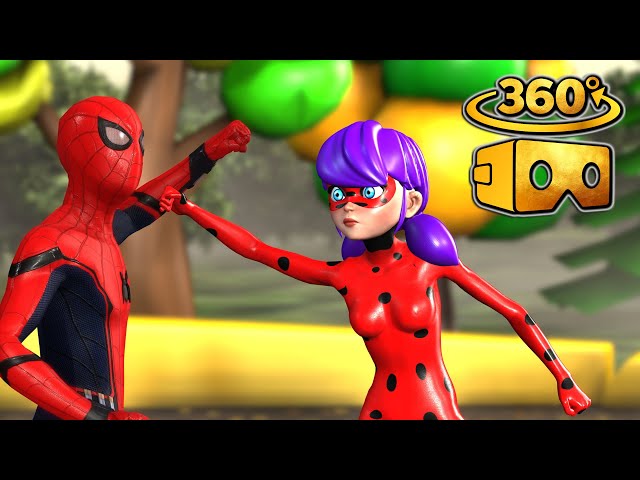 Miraculous Ladybug VS Spider-Man Fighting VR VIDEO | Virtual Reality Experience