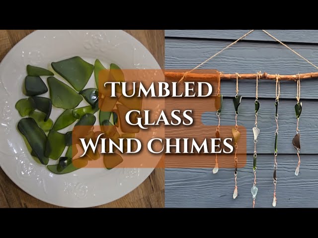 Upcycling glass bottle into wind chimes.