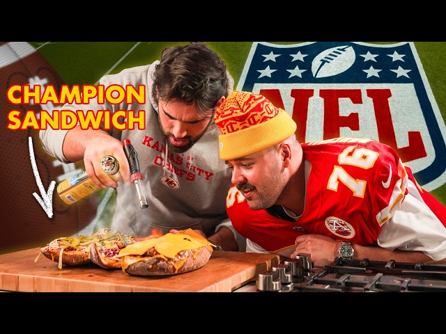 NFL Star Cooks the Ultimate Super Bowl Sandwich! 🏈🔥 (Kansas City BBQ Special)