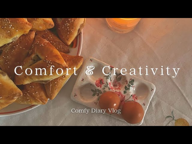 Cozy Day at Home 🏡 Cooking Lunch, Apple Crumble, and Clay Crafting | Silent Vlog