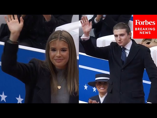 WATCH: Barron Trump And Kai Trump Soak Up Applause At President Trump's Inaugural Parade