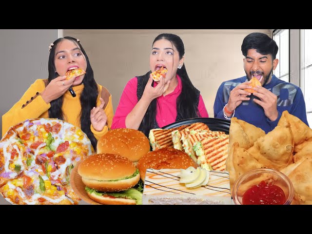 Big Bite Food Eating Challenge | Street Food Challenge | Pizza, Burger, Samosa, Sandwich, Pastry 😋