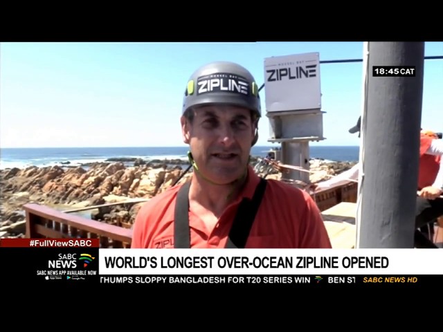 World's longest over-ocean zipline opened in Mossel Bay