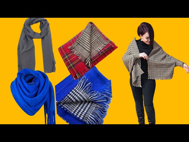 5 Recycle the best and fastest winter shawl ♻️ Very easy to cut and sew