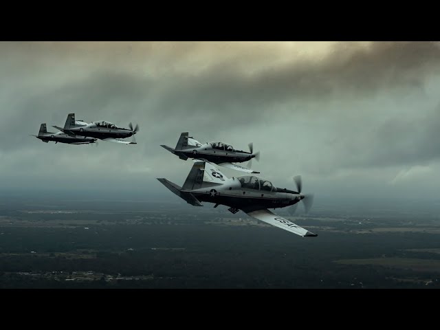 Epic T-6 Texan II Four Ship Formation Training