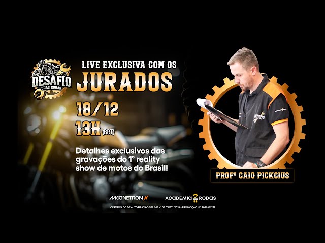 🚨 Live Exclusiva com os Jurados Desafio 2 Rodas | Prof. Caio Pickcius