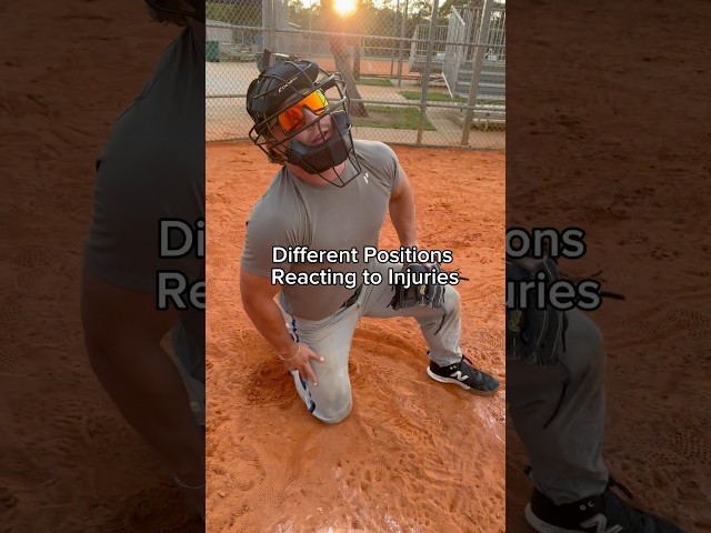 Different Positions Reacting to Injuries 🤣 #baseball #comedy #injury #sports #viral