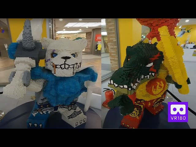 3D 180VR 4K LEGO Chima Ice Bear & Crocodile, Star Wars, Kangaroo, Cheetah in Lego World