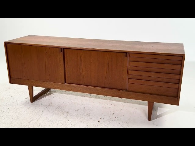 Kurt Østervig for KP Møbler Mid Century Danish Teak Sliding Door Credenza