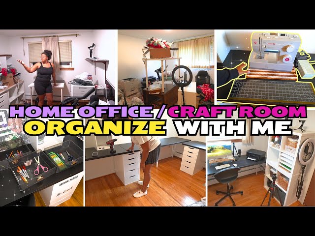 ORGANIZE WITH ME / DECLUTTERING HOME OFFICE AND CRAFT ROOM / EXTREME CLEANING MOTIVATION