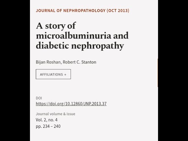 A story of microalbuminuria and diabetic nephropathy | RTCL.TV