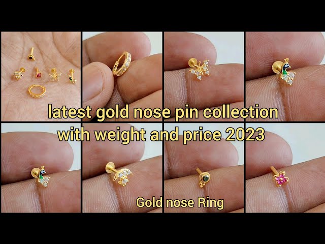 gold nose pin designs collection with price/gold new nose pin designs with price 2023