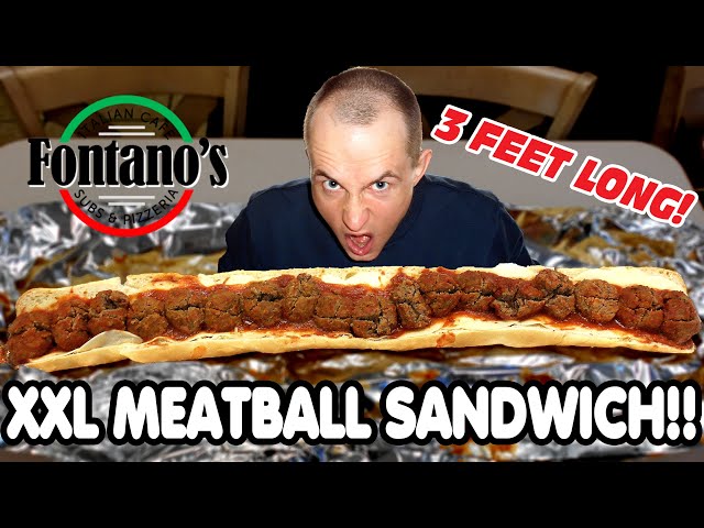 MONSTER MEATBALL SUB SANDWICH CHALLENGE!! | 7LBS (3.2KG), 3FT (91CM) LONG!