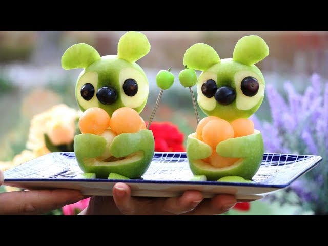 Art In Apples Show | Fruit Carving Apple Koala Garnish🍏🍏🐨 🐨