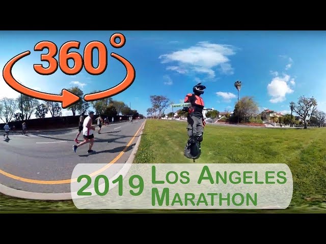 2019 LA Marathon. Santa Monica back to Brentwood. King Song 18XL electric unicycle (EUC) ● 360° VR!