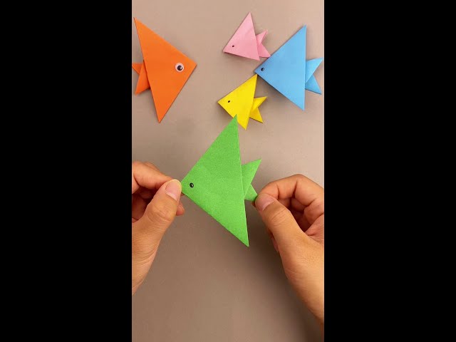 Origami fish suitable for kindergarten children, super simple# parent-child handwork# origami# hand