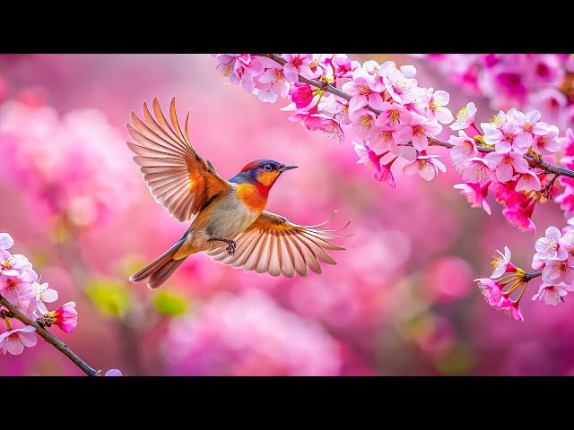 Bird in Spring 4K ~ Soft Melodies & Singing Birds for Deep Relaxation, Meditation & Calming