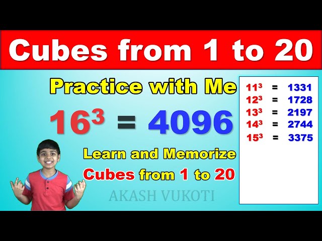 Learn and Memorize Cubes from 1 to 20 || Practice with Me