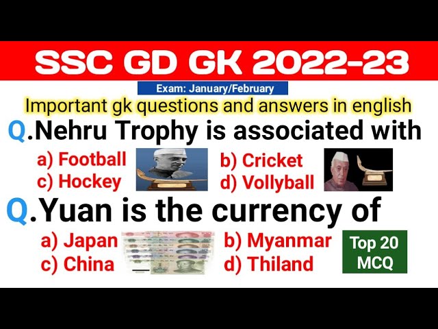 SSC GD GK || SSC GD GK GS || SSC GD GK Class || SSC Constable GD GK Class 2022-2023