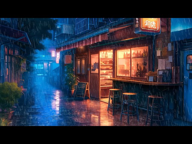 Raining In 오사카 ☔ Lofi 수면 음악 ☔ 일본 비오는 밤을 느끼게 해주는 Rainy Lofi 노래