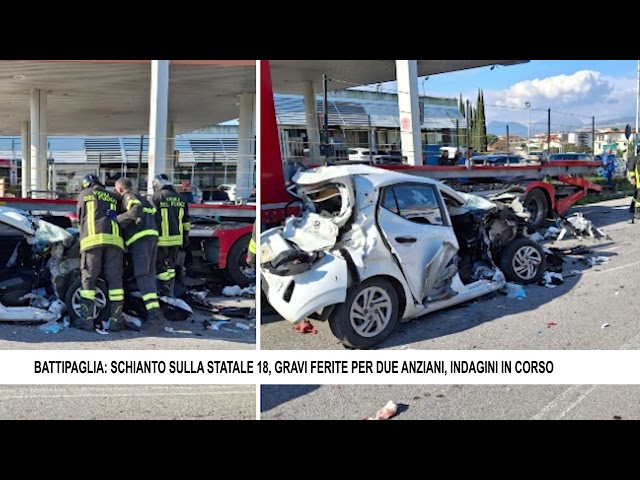 BATTIPAGLIA  SCHIANTO SULLA STATALE 18, GRAVI FERITE PER DUE ANZIANI, INDAGINI IN CORSO