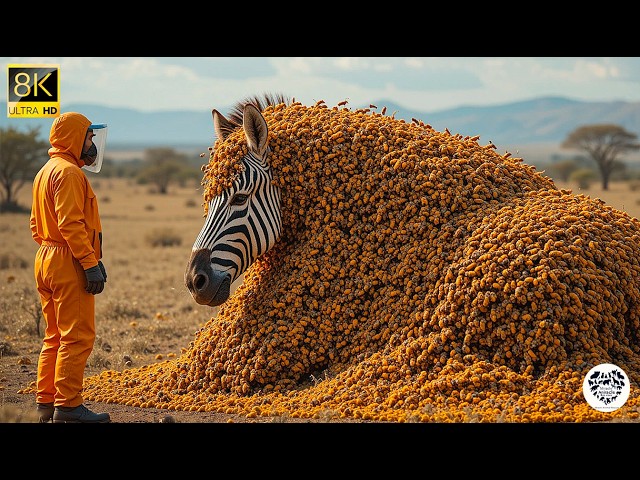 ZEBRA covered in millions of worms and parasites saved by heroic rescue team.