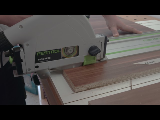 Festool TS 55 REBQ laminált forgácslap vágás / laminated board cutting