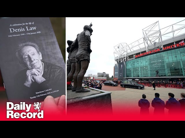 Manchester United legend Denis Law makes final Old Trafford visit as The King is laid to rest