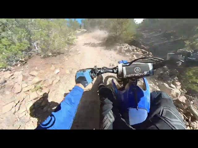 YZ450F riding in the mountains