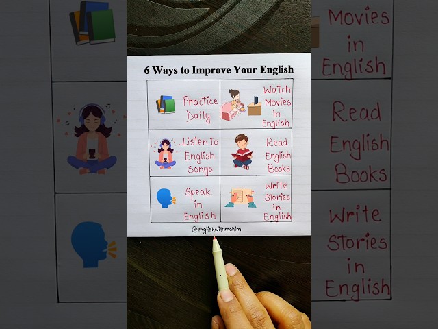 6 Ways to Improve Your English 🔤✨ #english #englishlanguage #education #viralshorts #trending