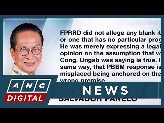 Ex-Palace spokesperson Panelo: Marcos' response to Duterte's comments 'misplaced' | ANC