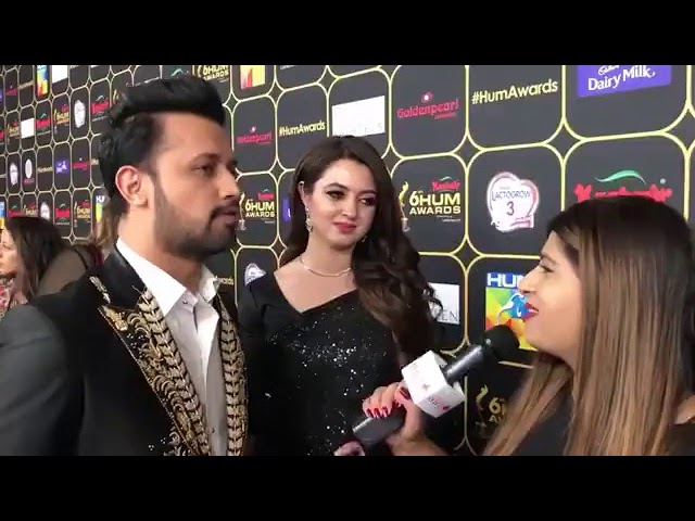 Atif Aslam With his Wife in Hum Awards 2018 | Live Interview