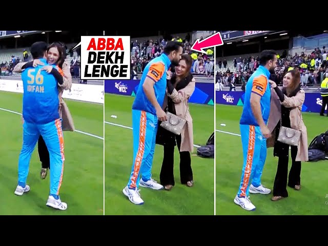 Irfan Pathan KISS his Wife😍Safa Baig Shocked when Irfan Celebrate with Hug