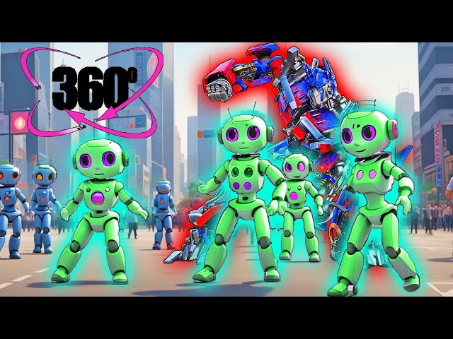 360º VR TRANSFORMERS vs ROBOTS DANCE BATTLE